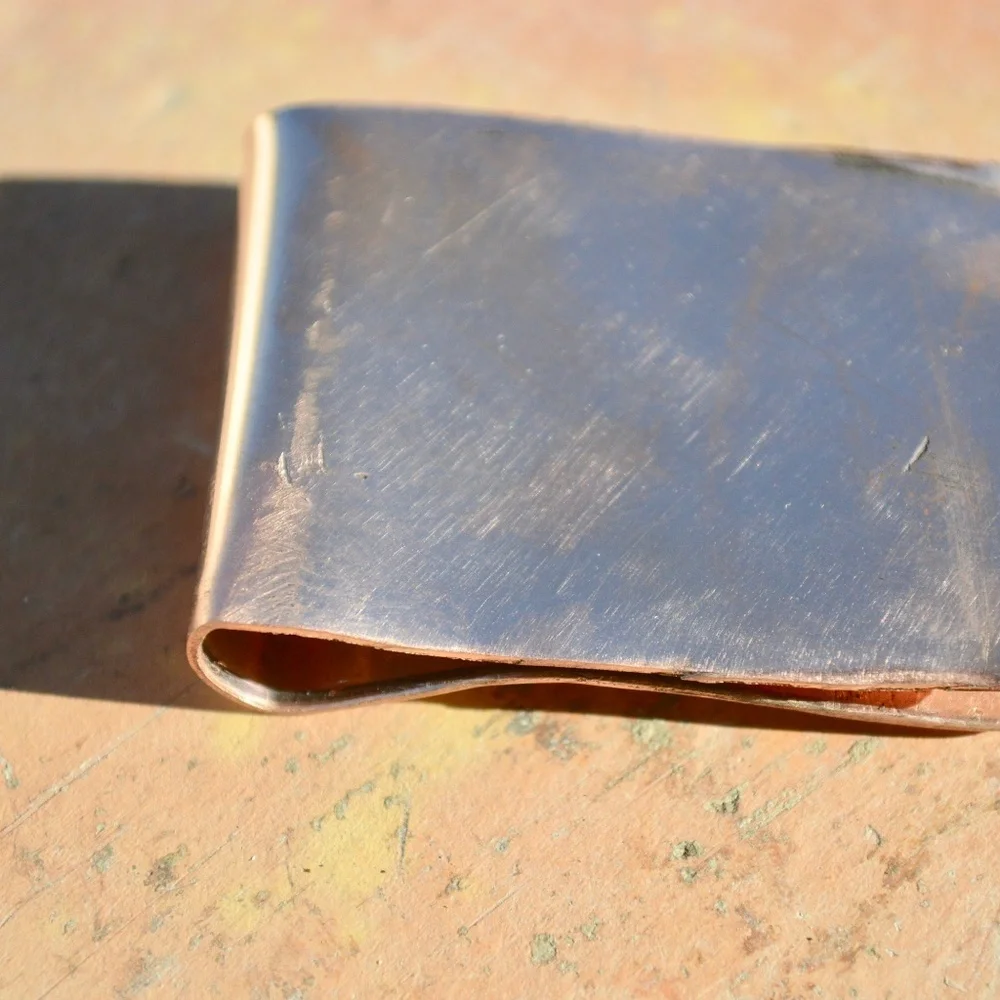 Solid Copper Money Clip Dad Greek Key Handmade Rustic Gift Father Southwestern